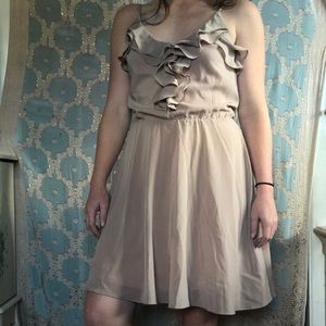 Beige knee length dress